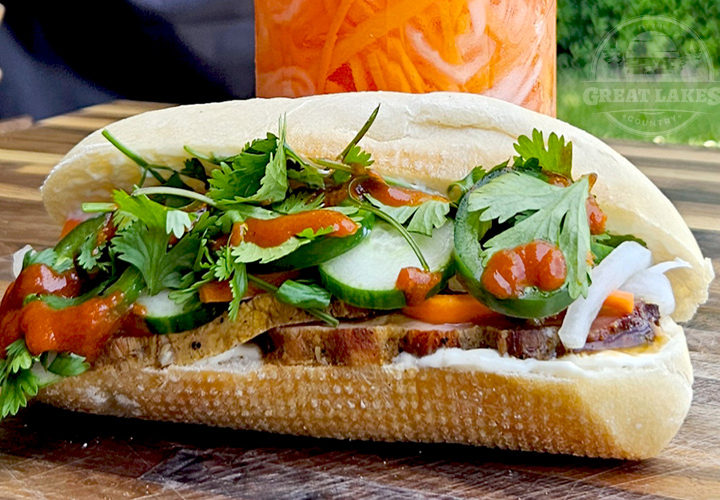 Smoked Pork Tenderloin Banh Mi Sandwich